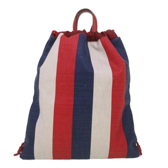 GUCCI Web Sherry Line Backpack Canvas Tricolor Red Blue Green - Picture 2 of 16